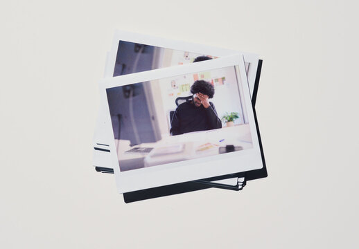 Mockup of A stack of polaroids