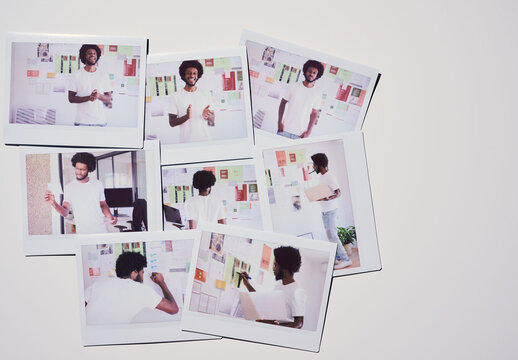 A collection of blank polaroids Mockup