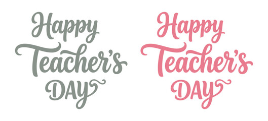 happy teacher's day lettering typography design with elegant script style © DILARA