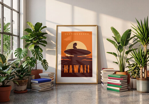 Mockup of frame at home