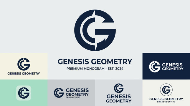 Genesis Geometry Logo: Modern Monogram 'G' Design Variations