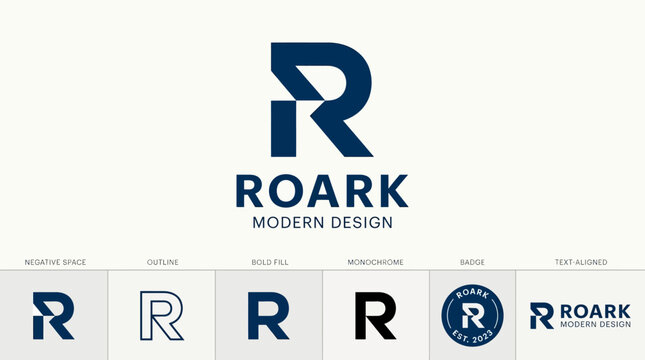 Modern R Letter Logo Design - Abstract Geometric Shape, Monogram, Branding