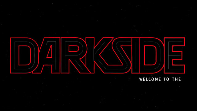 Darkside typography with red neon glow against a black speckled background a futuristic graphic design abstract aesthetic alphanumeric art artistic