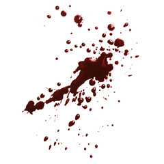 Naklejka na ściany i meble Blood splatter with drops and dripping marks, isolated on transparent cutout background
