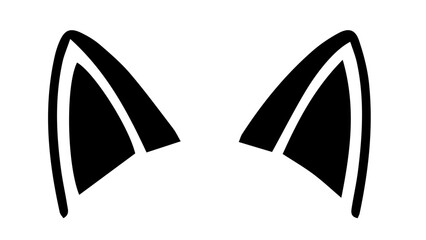 Cat ears, black cat ears, feline ears, vector ears, cartoon ears, animal ears © Mahu