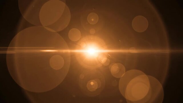 Bright Sunburst with Lens Flare and Bokeh Effect in Space.