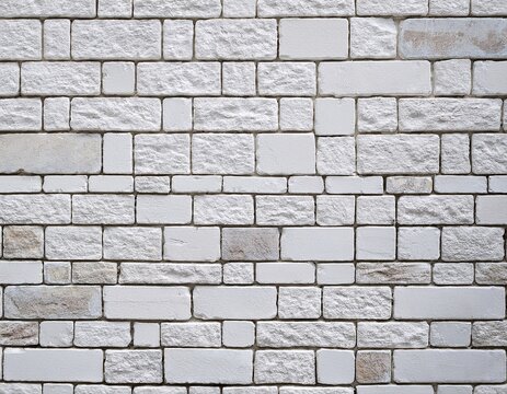 white brick wall texture painted stonework surface as background