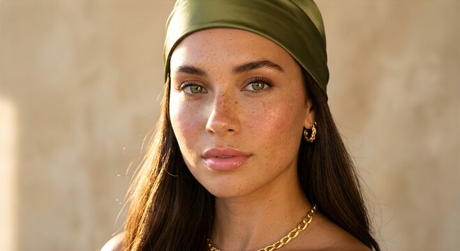 Close-up portrait of a beautiful young woman