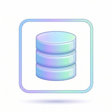 Iridescent database storage stack icon