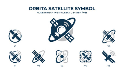 Orbita Satellite Symbol - Modern Negative Space Logo System © kiarev