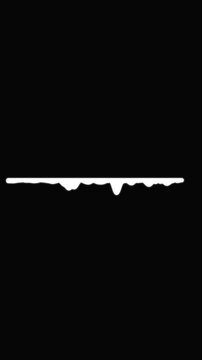 black background frequency spectrum animation, glowing white waveform visualizer, modern sound equalizer pulse, digital voice signal display, music reactive effect, seamless 4k animation