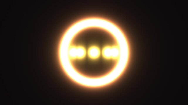 Bright glowing circle with light effect on dark background