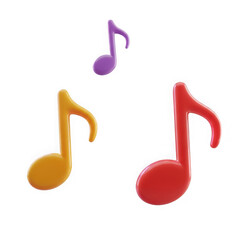 Fototapeta na wymiar Colorful musical notes icon with playful animation effect