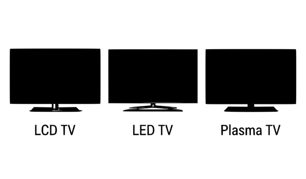 Black Television Display Mockup Collection Vector EPS 10