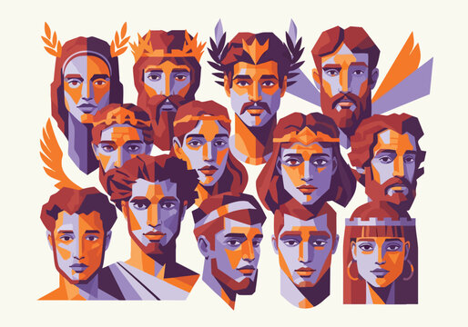 Illustration of multiple Greek gods.