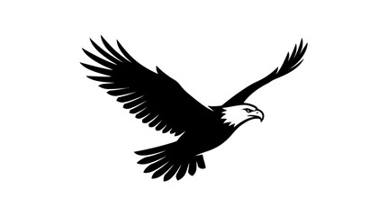 Fototapeta premium A majestic eagle illustration soars through the air with outstretched wings.