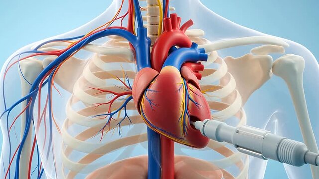 Pacemaker Implantation Animation: Electrode Insertion through Subclavian Vein