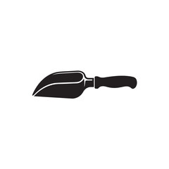 Obraz premium Hand scoop vector icon illustration black on white background garden tool isolated.