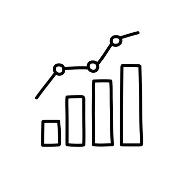PNG Line graph with bar chart illustration on transparent background