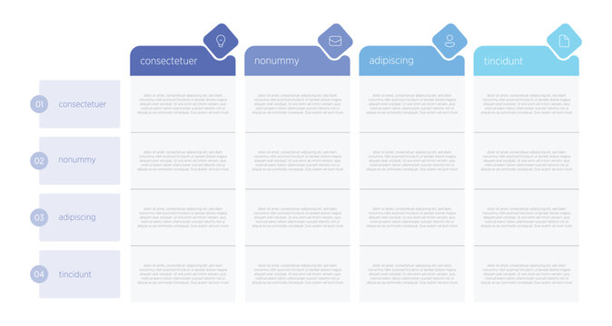 A visually engaging infographic template that transforms boring data into a clean, modern table layout. This design uses color-coded rows, clear typography, and minimalist icons.