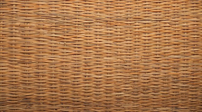 Wicker Rattan Woven Basket Texture Closeup Natural Background Material Concept