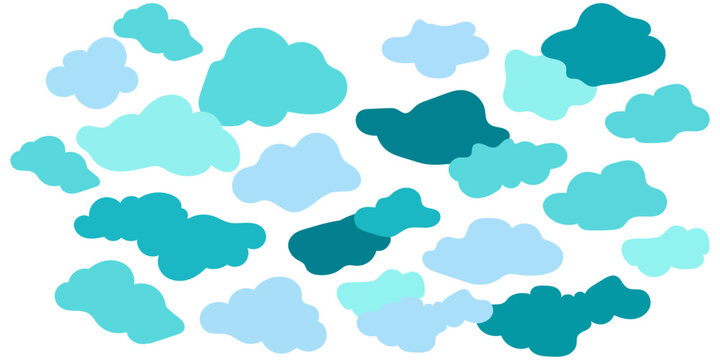 Soft Cloud Speech Bubble Frame, Blue