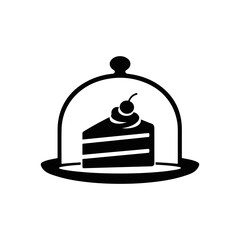 Fototapeta premium Cake Under Serving Dome Icon