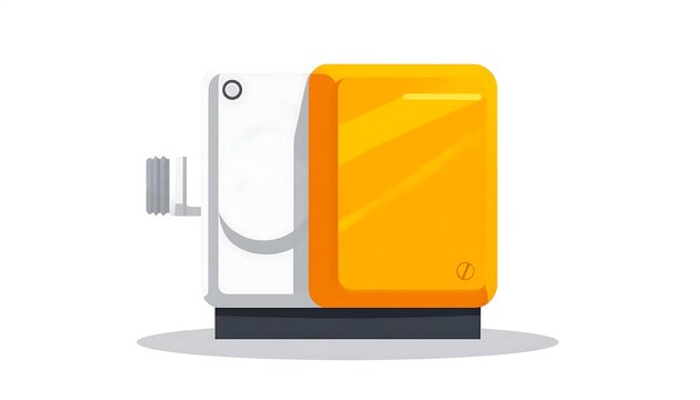Modern yellow office paper shredder machine.