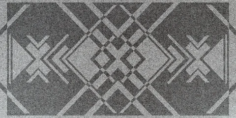 Abstract gray textured background with symmetrical shapes. Minimalist grey mosaic pattern. © flexelf