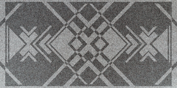 Abstract gray textured background with symmetrical shapes. Minimalist grey mosaic pattern.