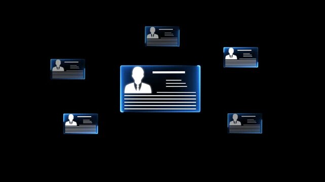 Business hiring and recruitment selection. HR. Human Resource technology management, Choice of employee leader from online and modern technologies for simplifying the human resources system