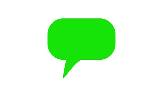 A beautiful digital online green bubble chat messages on withe background.Abstract message icon,bubble chat icon,message box icon animation.