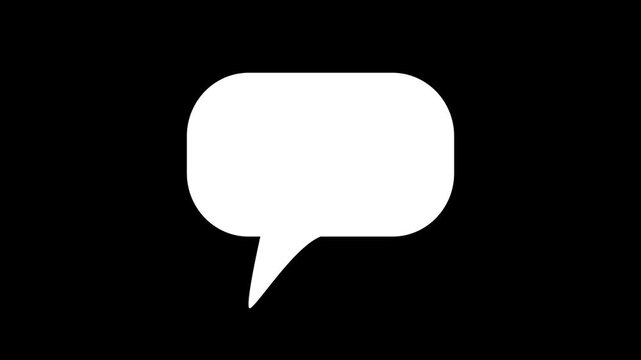 A beautiful digital online white bubble chat messages on black screen.Abstract message icon,bubble chat icon,message box icon animation.