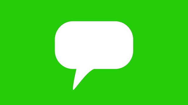 A beautiful digital online white bubble chat messages on green screen.Abstract message icon,bubble chat icon,message box icon animation.