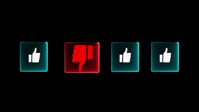 User typing negative online review with thumbs down icon. Concept of bad customer feedback, dissatisfaction, low rating, service criticism, and impact of negative reviews on digital reputation.