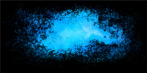 Abstract glowing blue nebula with dark cosmic background, a vibrant and ethereal celestial cloud formation with sparkling stardust and light effects, representing outer space or a mystical phenomenon. © Zìyóu