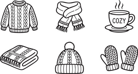 Cozy winter accessories set illustration © Sirajunnahar