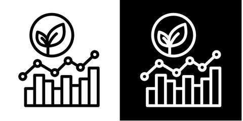 Obraz premium Ecosystem Chart Icon Set White Line Style Collection