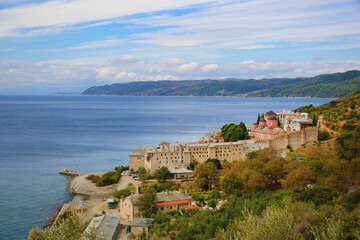 The Holy Monastery of Xenophontos in Mount Athos, Greece © denys_kuvaiev