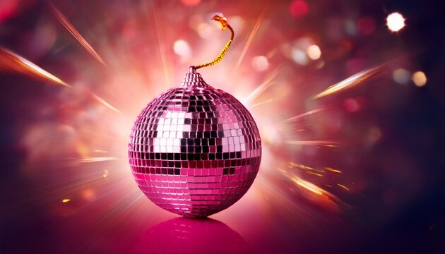 pink disco ball fuse bomb concept time for party