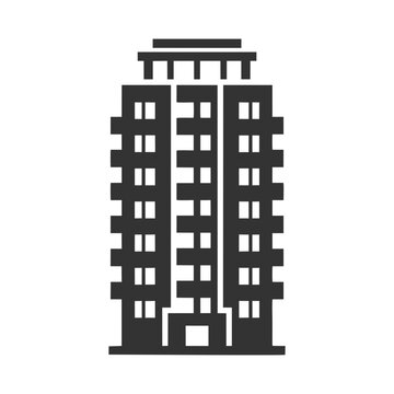 Apartment Building Line Icon for Residential Property