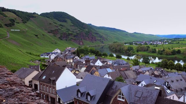 Static Overview of Zeltingen Village in Germany Mosel Valley