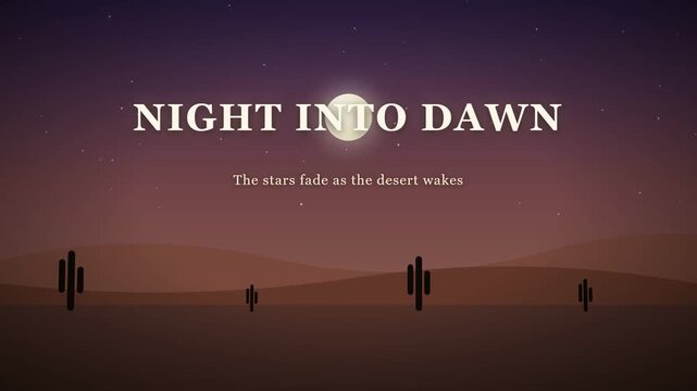 Minimalist Desert Night to Dawn Illustration