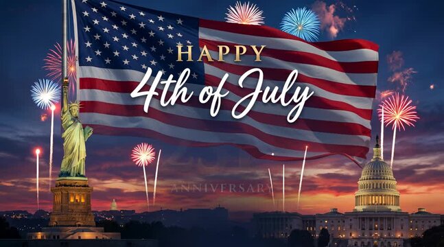 Happy 4th of July America greeting for the 251st anniversary of Independence Day in 2027