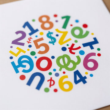 Sketch Currency Zero. Colorful Chart Displaying Currency Symbols And Numbers