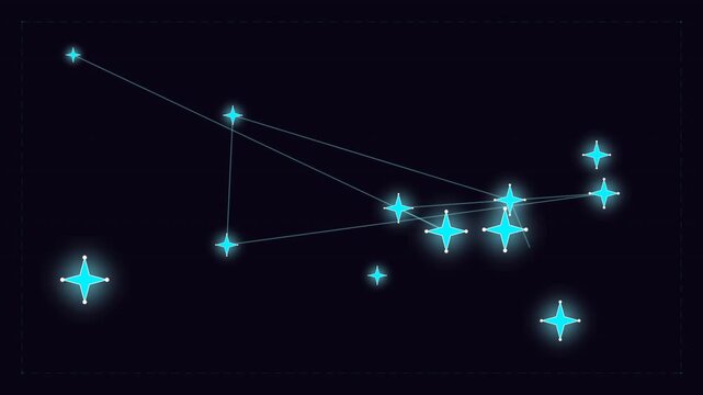 Motion of Glowing Blue Particles in Space Animation for Scientific Visualization.
