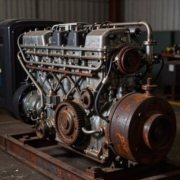 Art Deco Gas Unit. Diesel And Gas Industrial Electric Generator Unit Failure