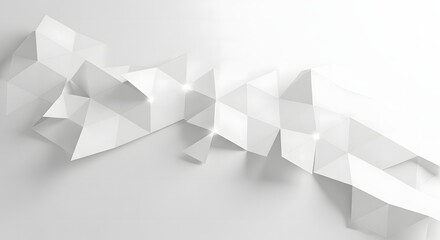 Fototapeta premium Geometric polygonal 3d white shapes