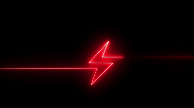 Neon battery fast charging animation, Glowing animated battery icon. Charger, running from low to full cell phone battery. 4k video