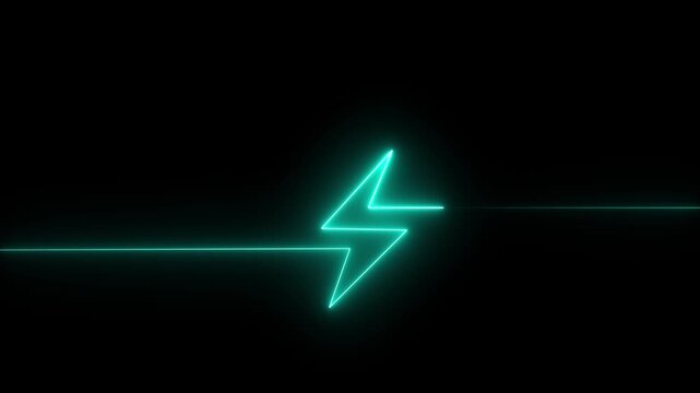 Neon battery fast charging animation, Glowing animated battery icon. Charger, running from low to full cell phone battery. 4k video